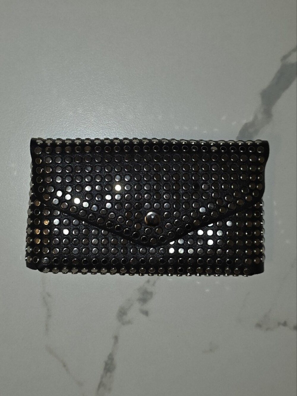 Studded Black Men's Wallet Card Holder
